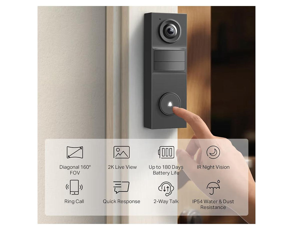 Timbre Exterior 2K Inalámbrico Inteligente